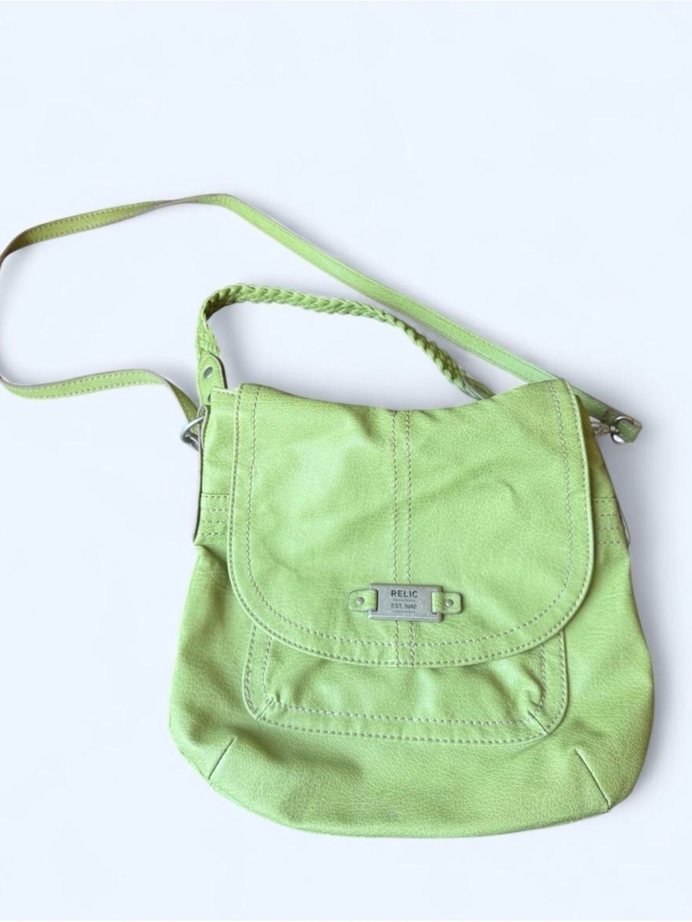 Relic Lime Green Braided-Handle Crossbody Bag